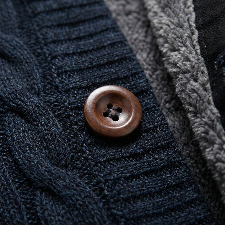 Mason | Polished Button Front Chunky Cable Knit Sweater Cardigan