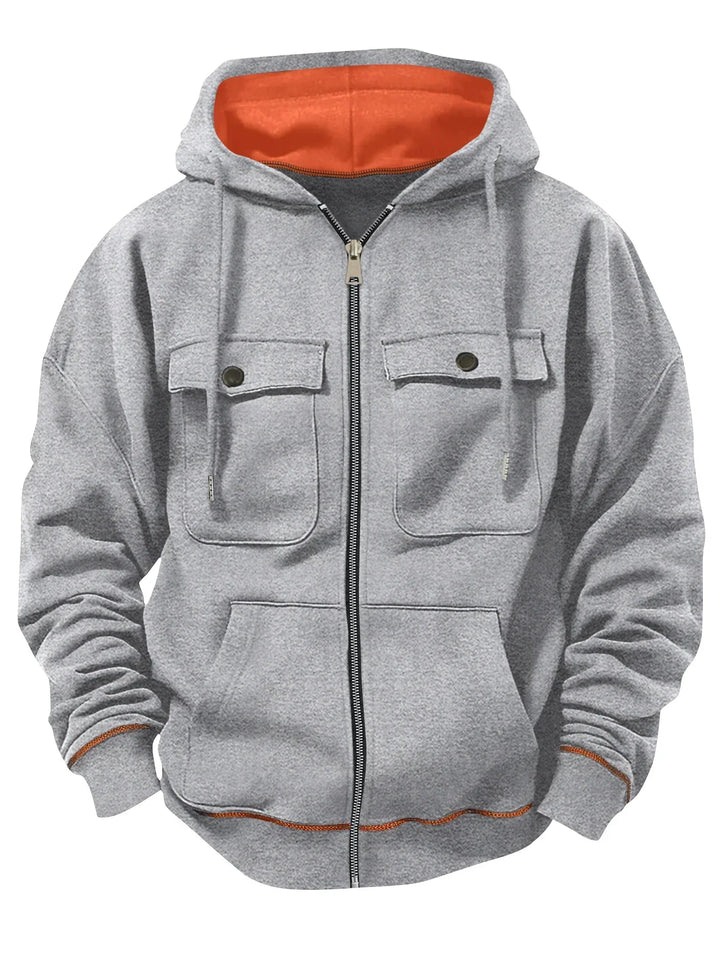 Matthew | Flap Pocket Full Zip Mens Hoodies