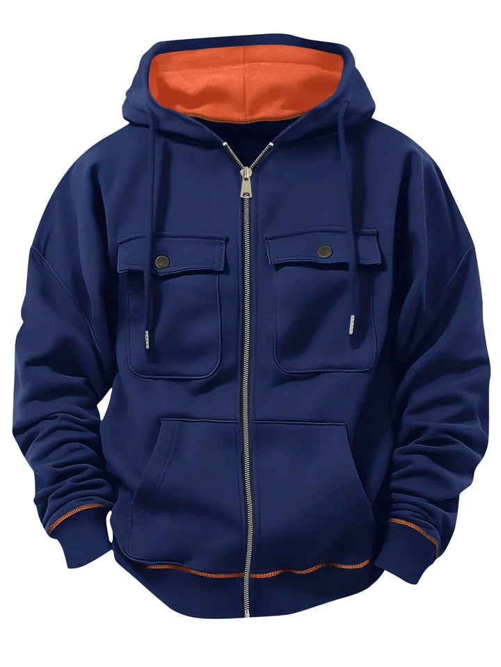 Matthew | Flap Pocket Full Zip Mens Hoodies