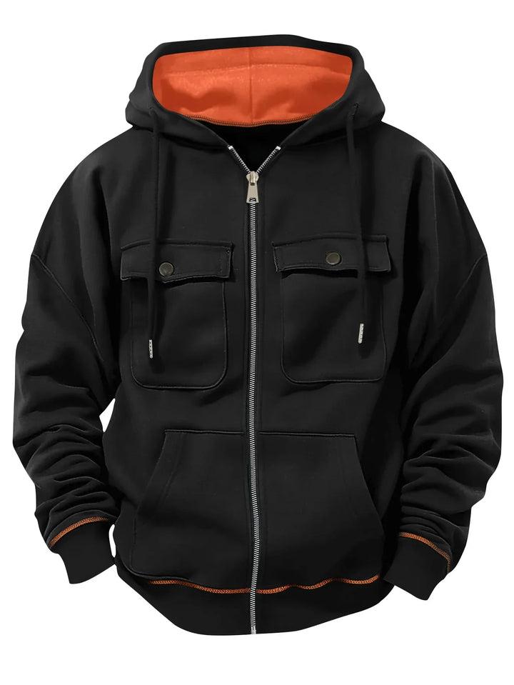 Matthew | Flap Pocket Full Zip Mens Hoodies