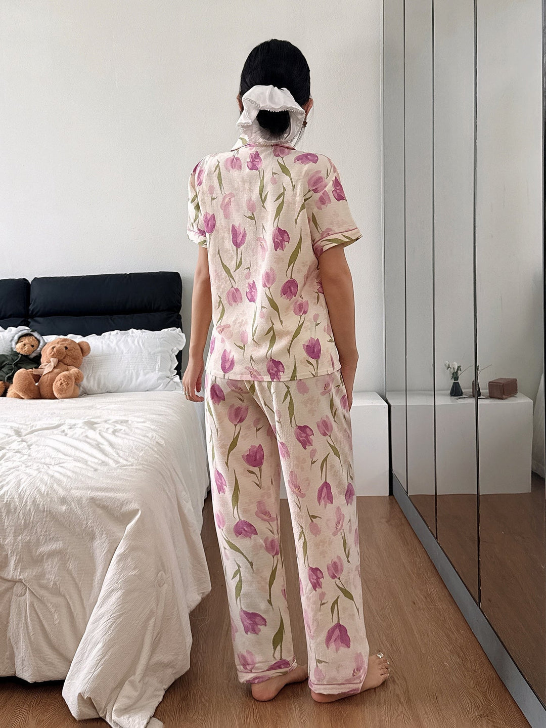 Megan | Classic Floral Notch Collar Pajamas Set