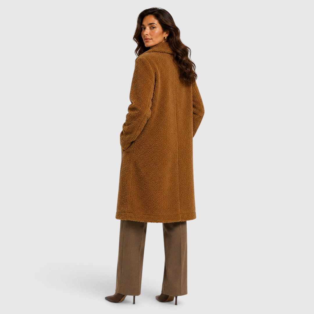 Megan | Cozy Longline Button Front Sherpa Jacket Women