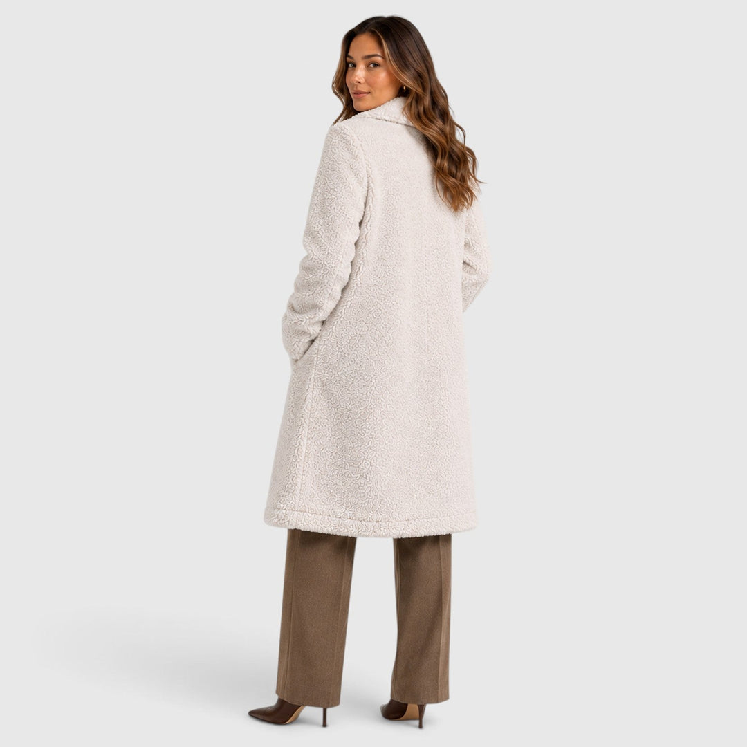 Megan | Cozy Longline Button Front Sherpa Jacket Women