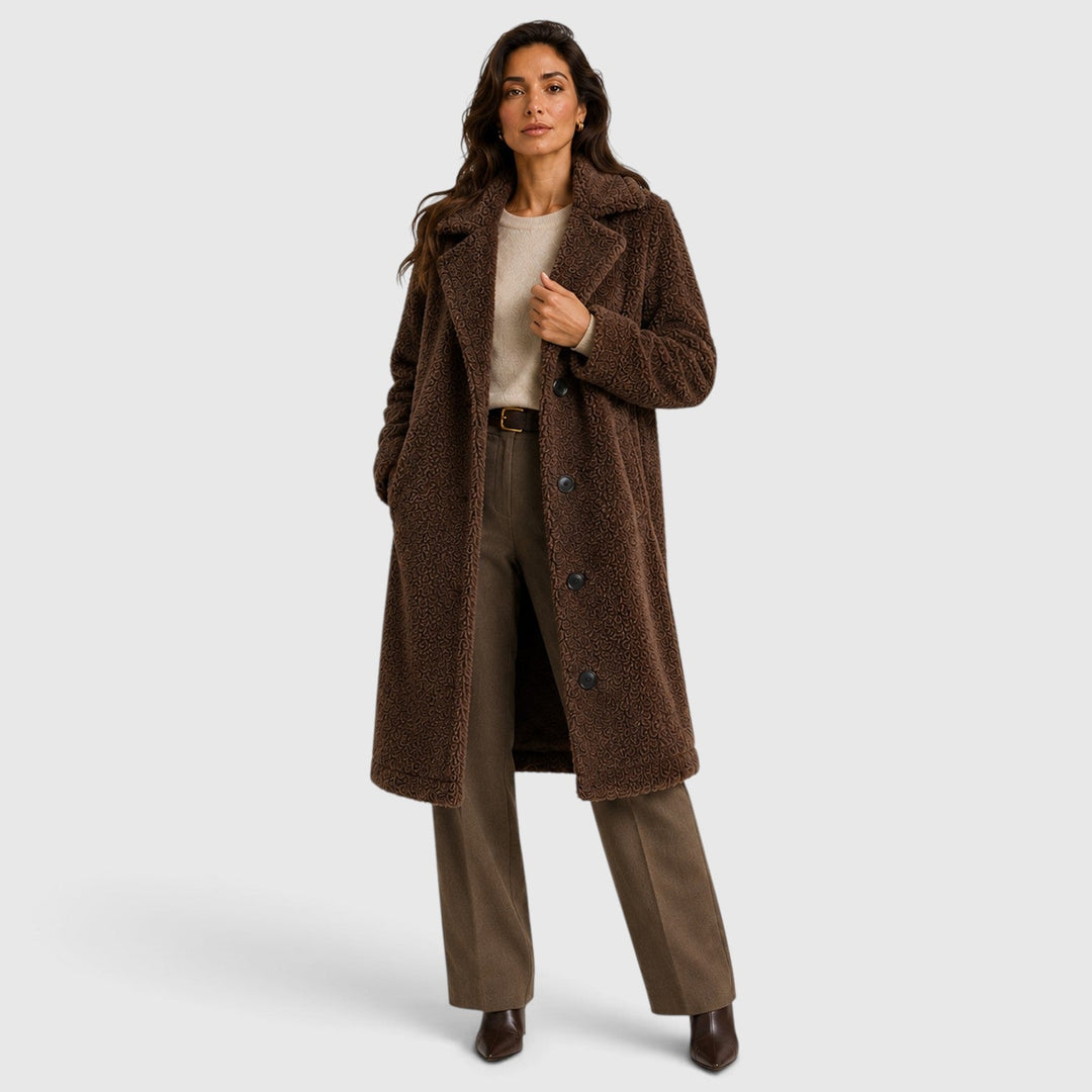 Megan | Cozy Longline Button Front Sherpa Jacket Women