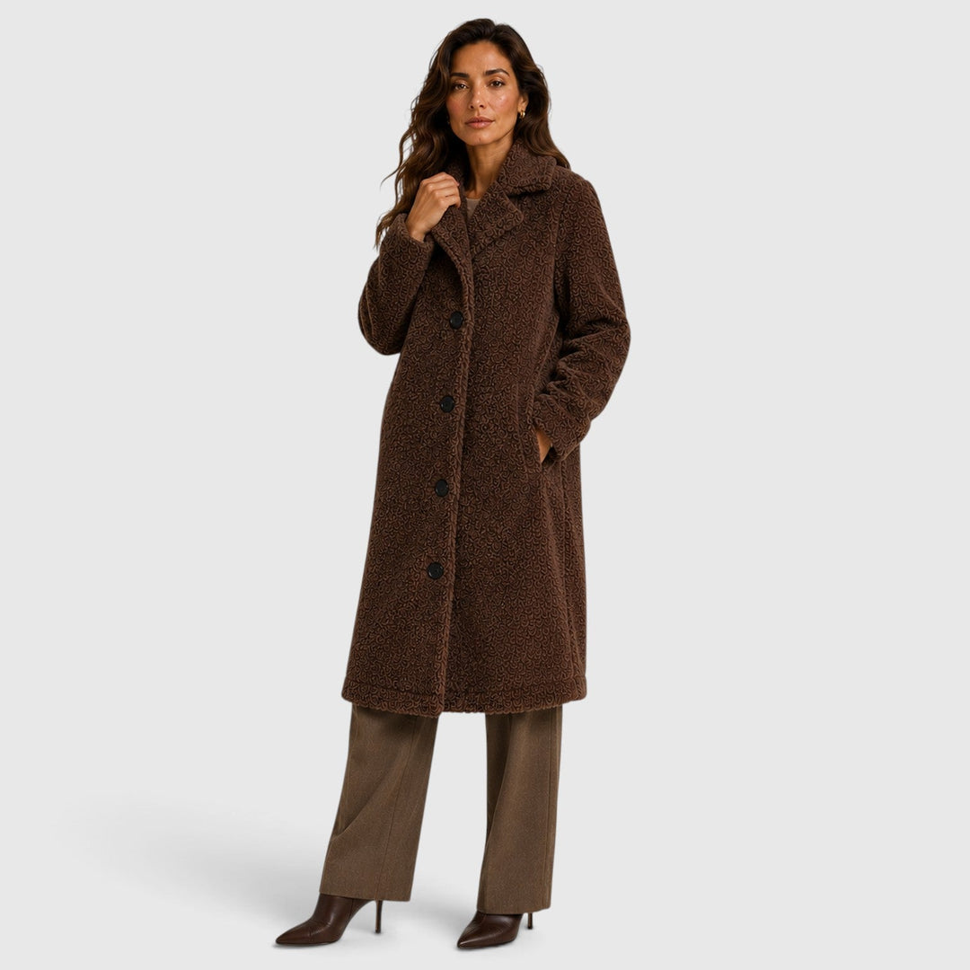 Megan | Cozy Longline Button Front Sherpa Jacket Women