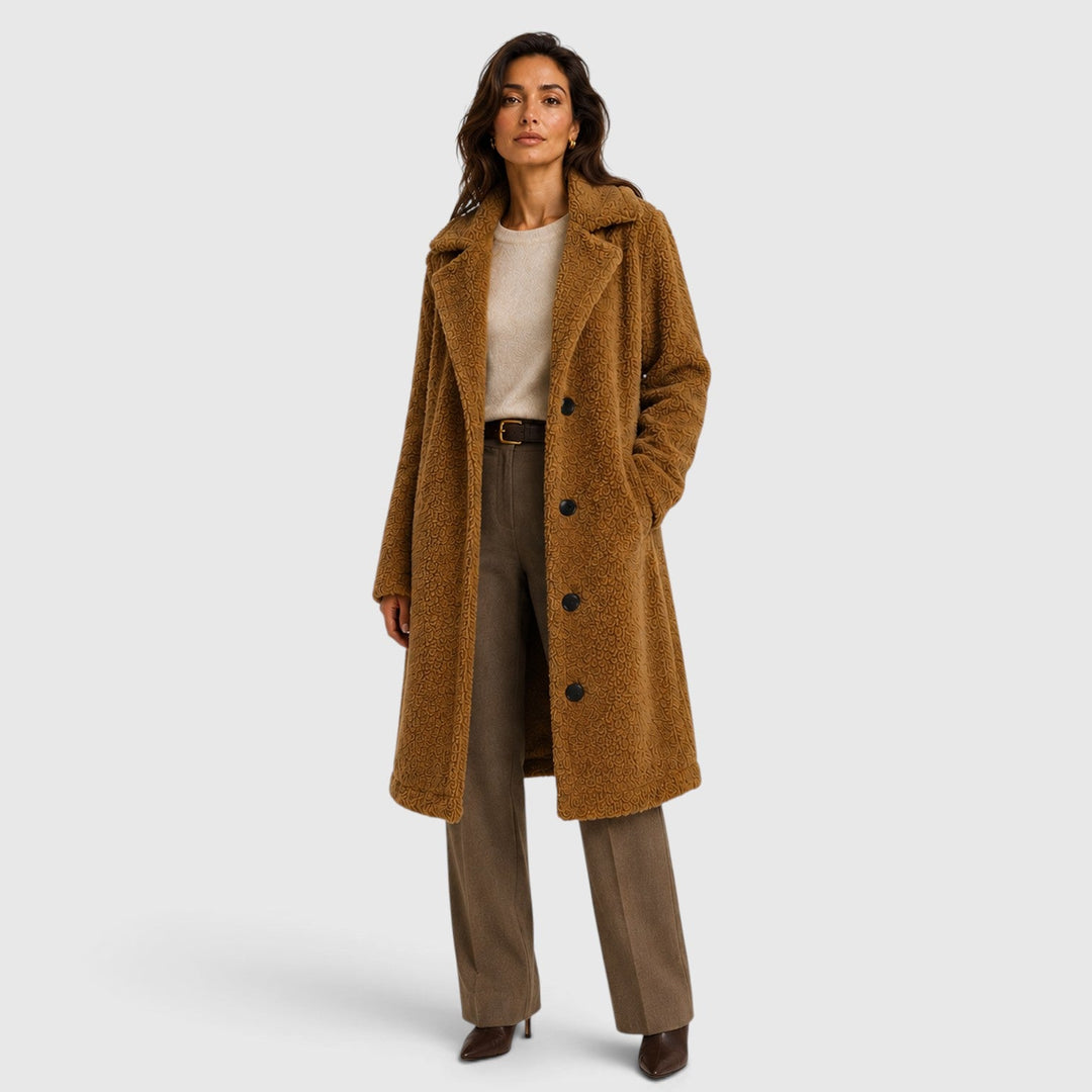 Megan | Cozy Longline Button Front Sherpa Jacket Women