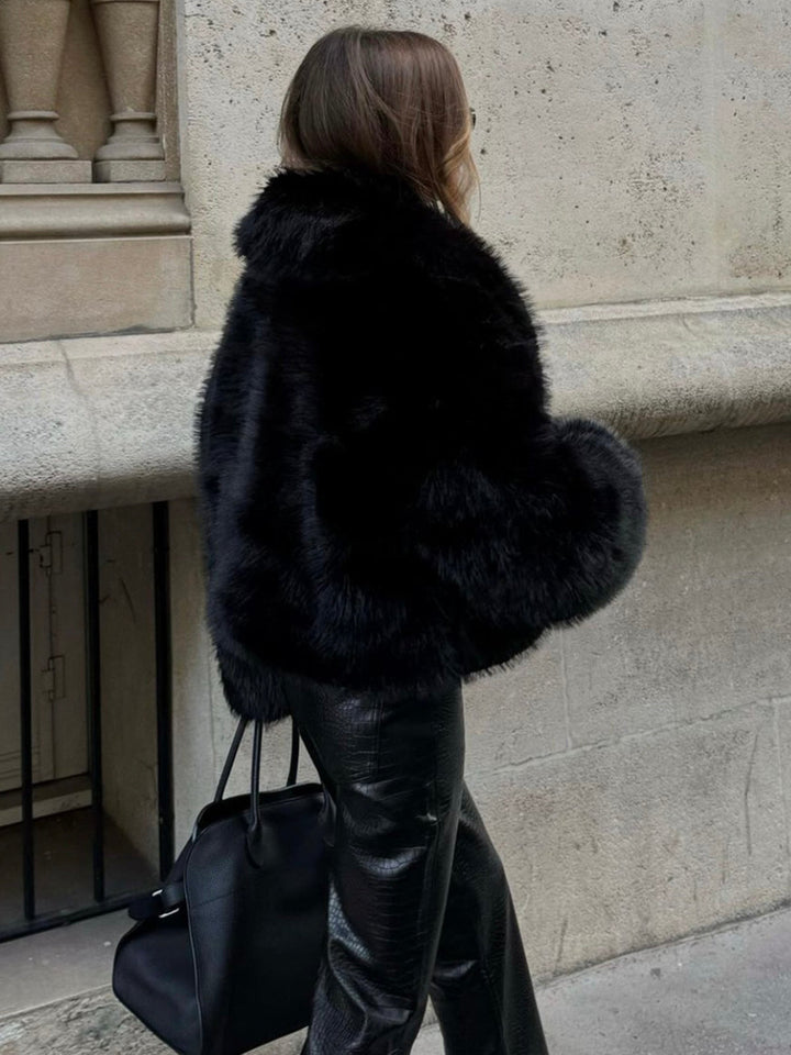 Megan | Graceful Plush Textured Fur Coat