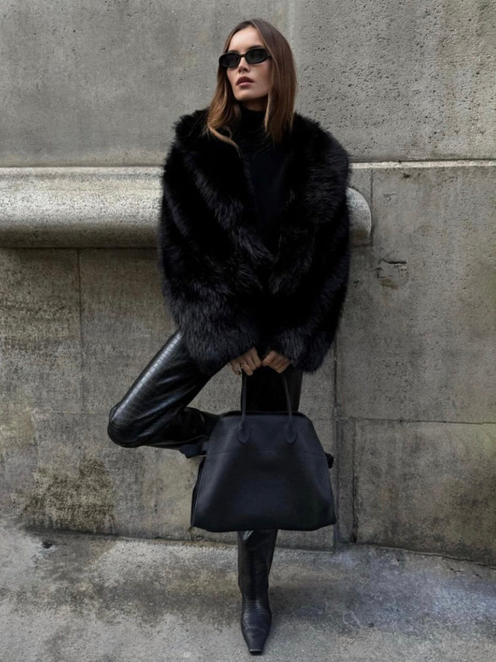 Megan | Graceful Plush Textured Fur Coat