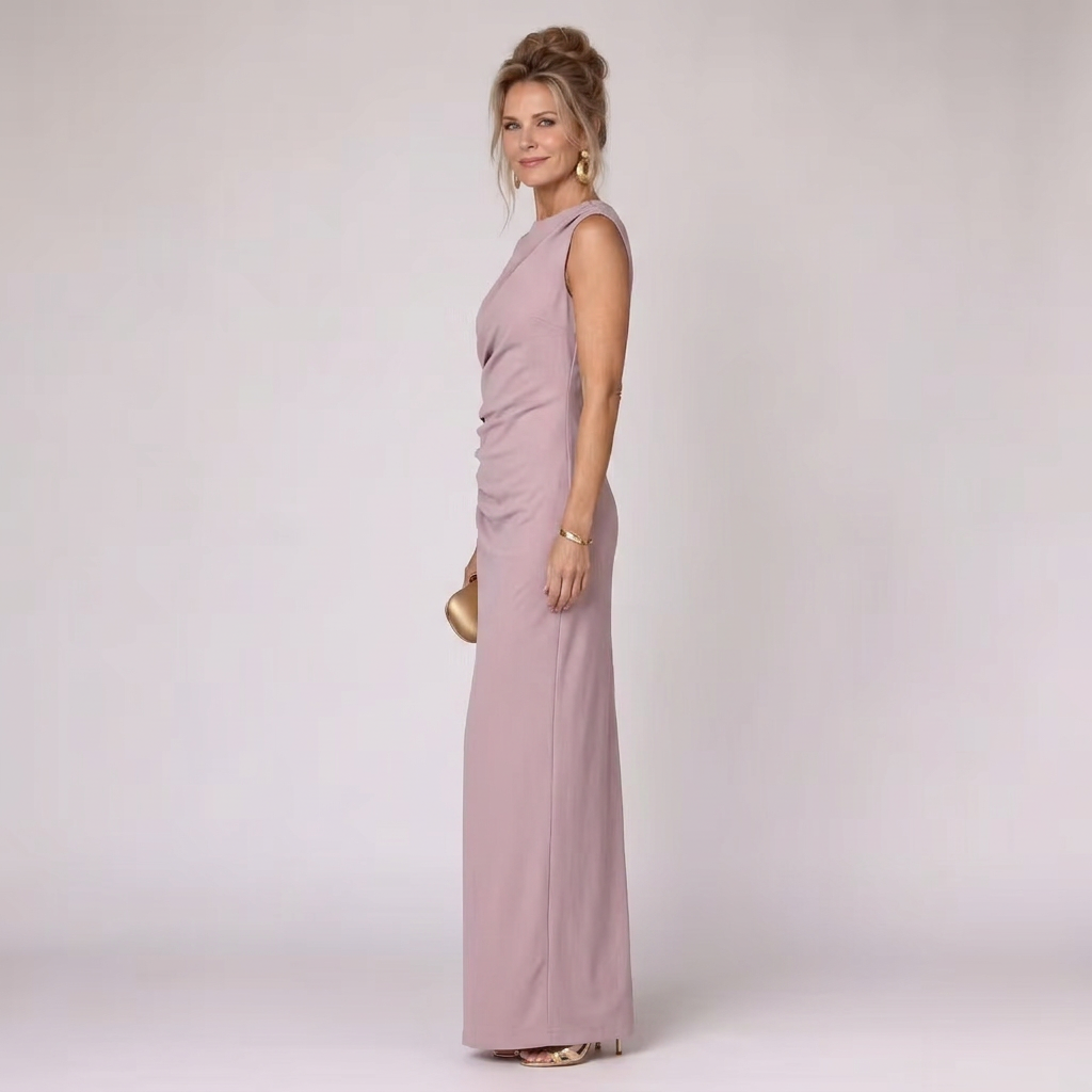 Melissa | Cozy Ruched Fitted Christmas Dress Maxi Gown