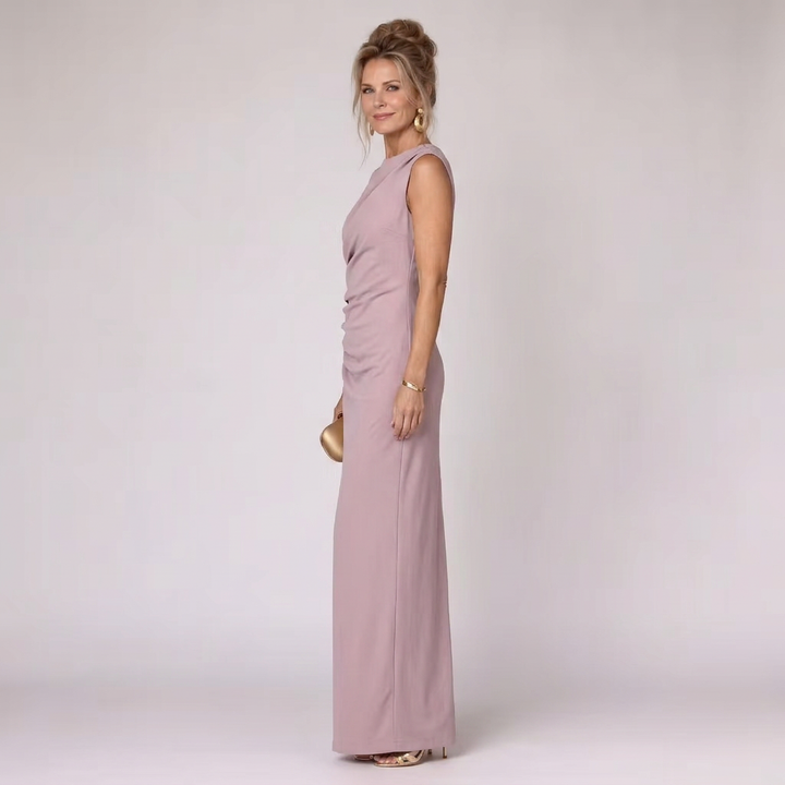 Melissa | Cozy Ruched Fitted Christmas Dress Maxi Gown