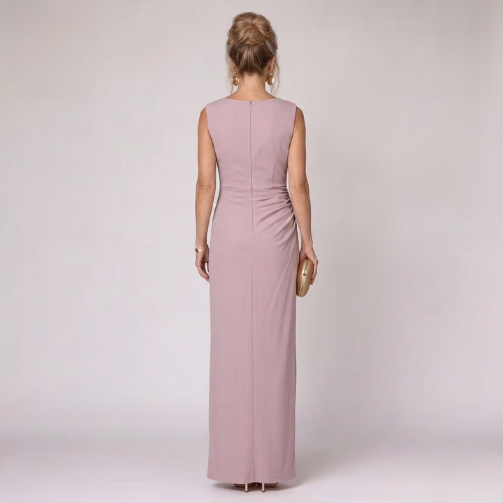 Melissa | Cozy Ruched Fitted Christmas Dress Maxi Gown