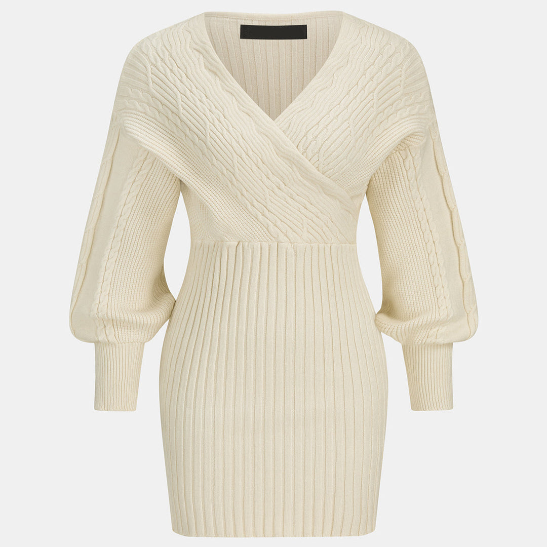 Melissa | Effortless Cable Knit Wrap Sweater Dress