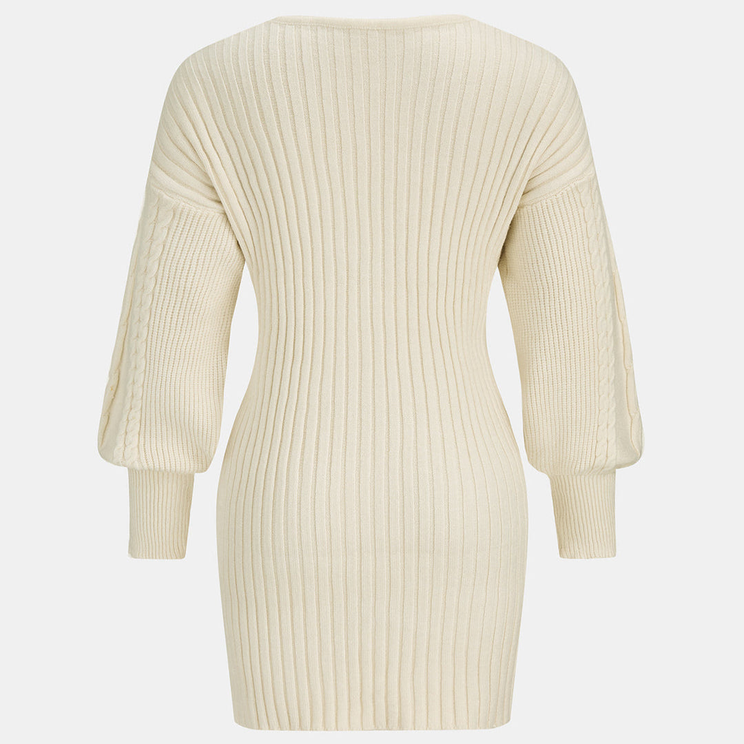 Melissa | Effortless Cable Knit Wrap Sweater Dress