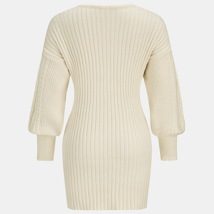Melissa | Effortless Cable Knit Wrap Sweater Dress