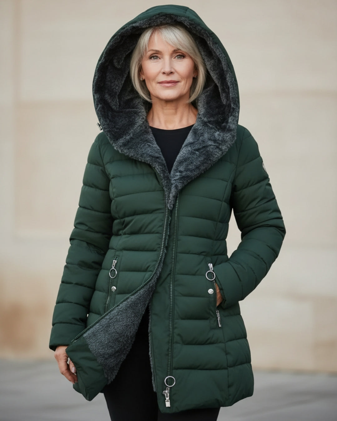 Melissa | Graceful Hooded Plush-Lined Puffer Jacket