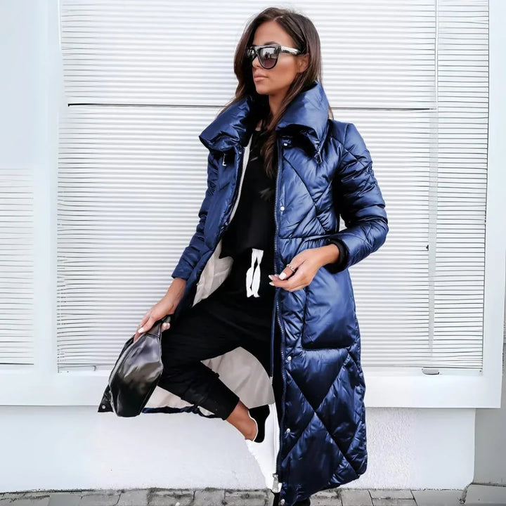 Melissa | Stylish Long Quilted Hooded Puffer Jacket