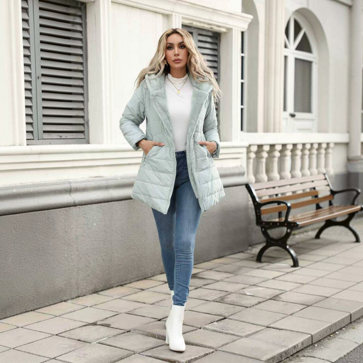 Michelle | Timeless Hooded Long Quilted Puffer Jacket