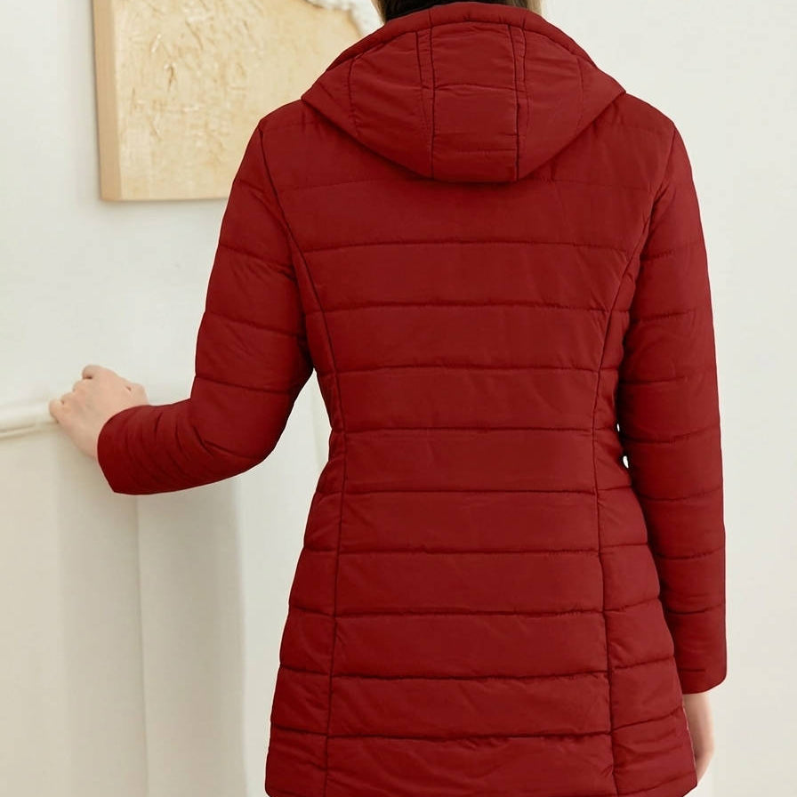Michelle | Timeless Hooded Long Quilted Puffer Jacket