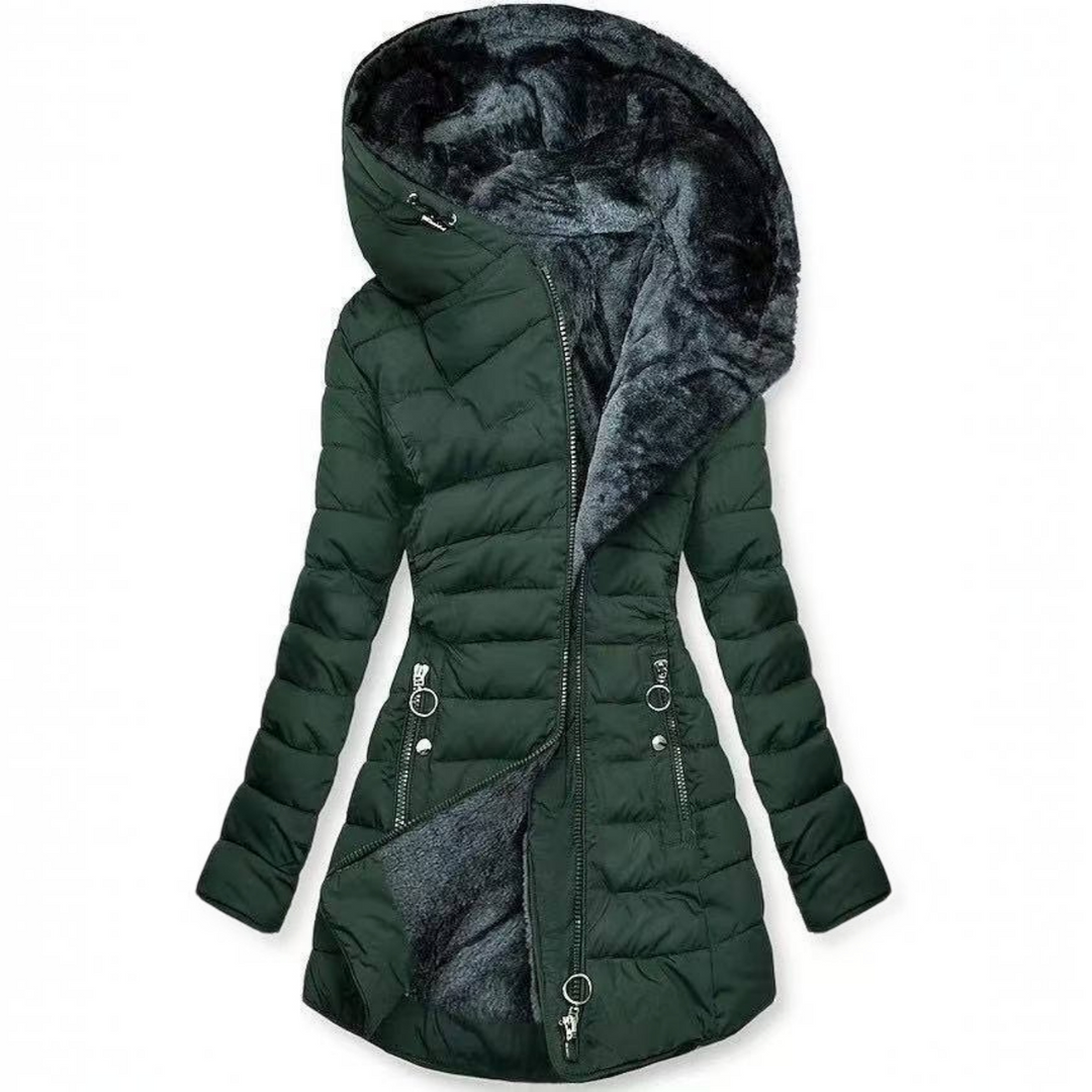 Michelle | Timeless Hooded Long Quilted Puffer Jacket