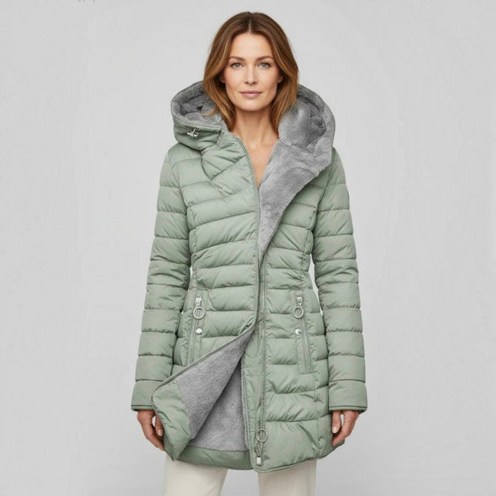 Michelle | Timeless Hooded Long Quilted Puffer Jacket