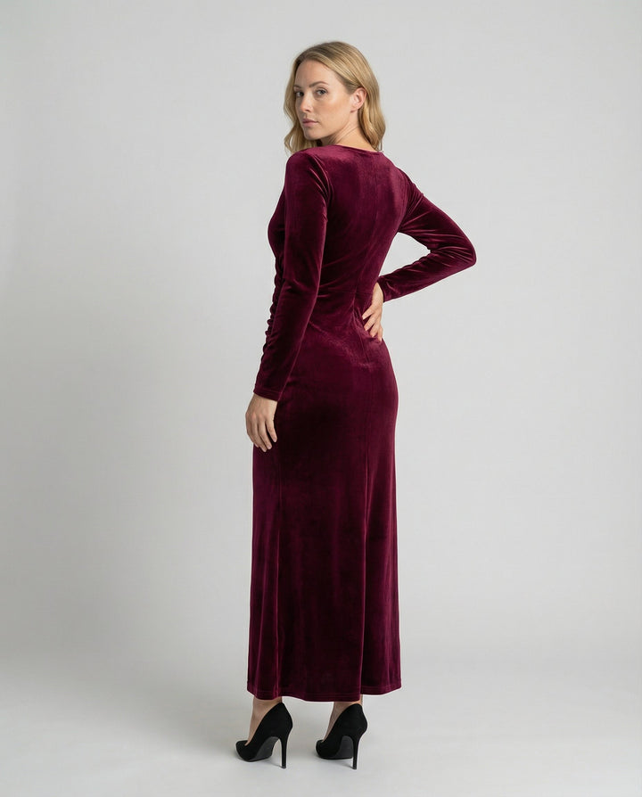 Michelle | Timeless Ruched Velvet Bodycon Midi Dress