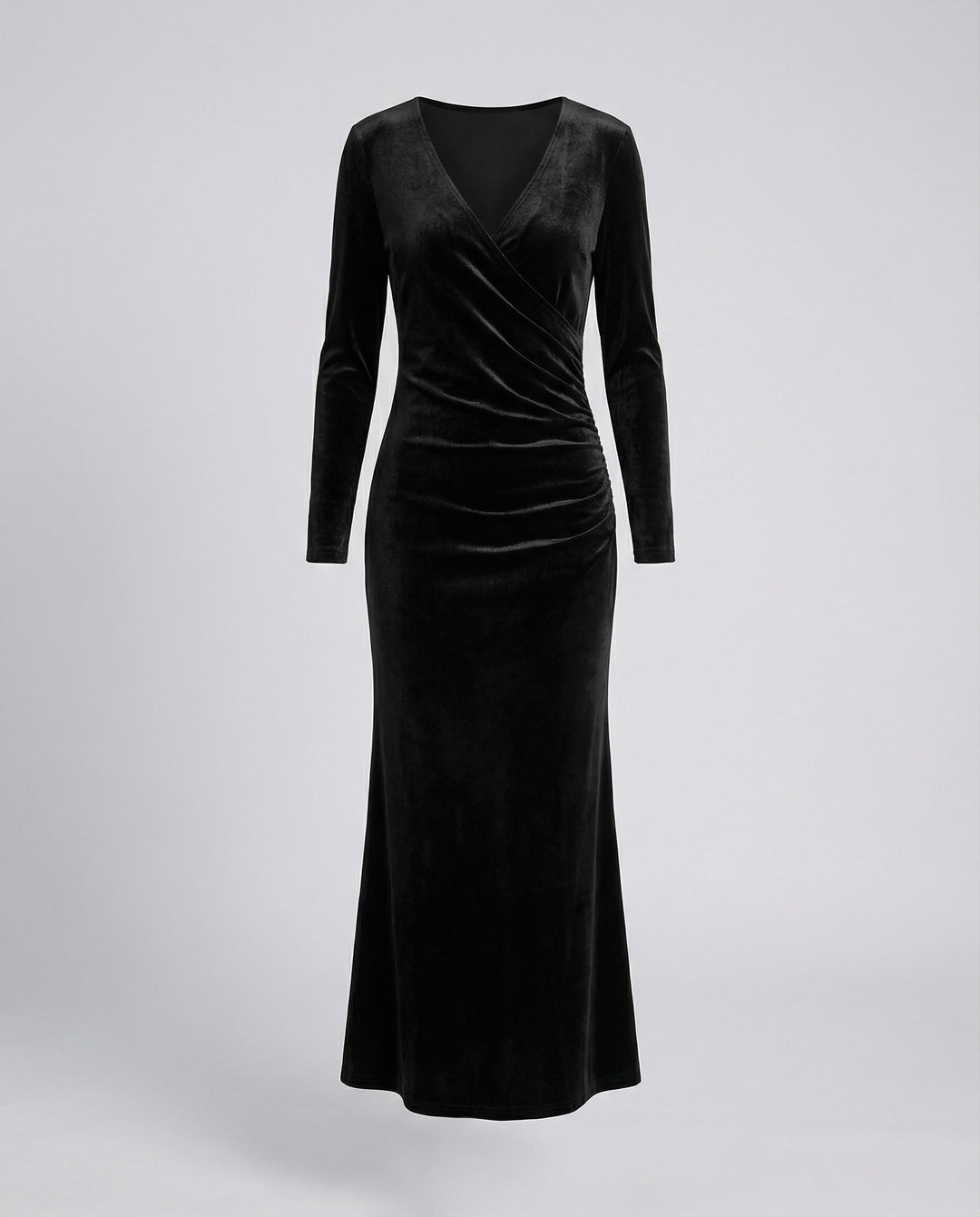 Michelle | Timeless Ruched Velvet Bodycon Midi Dress