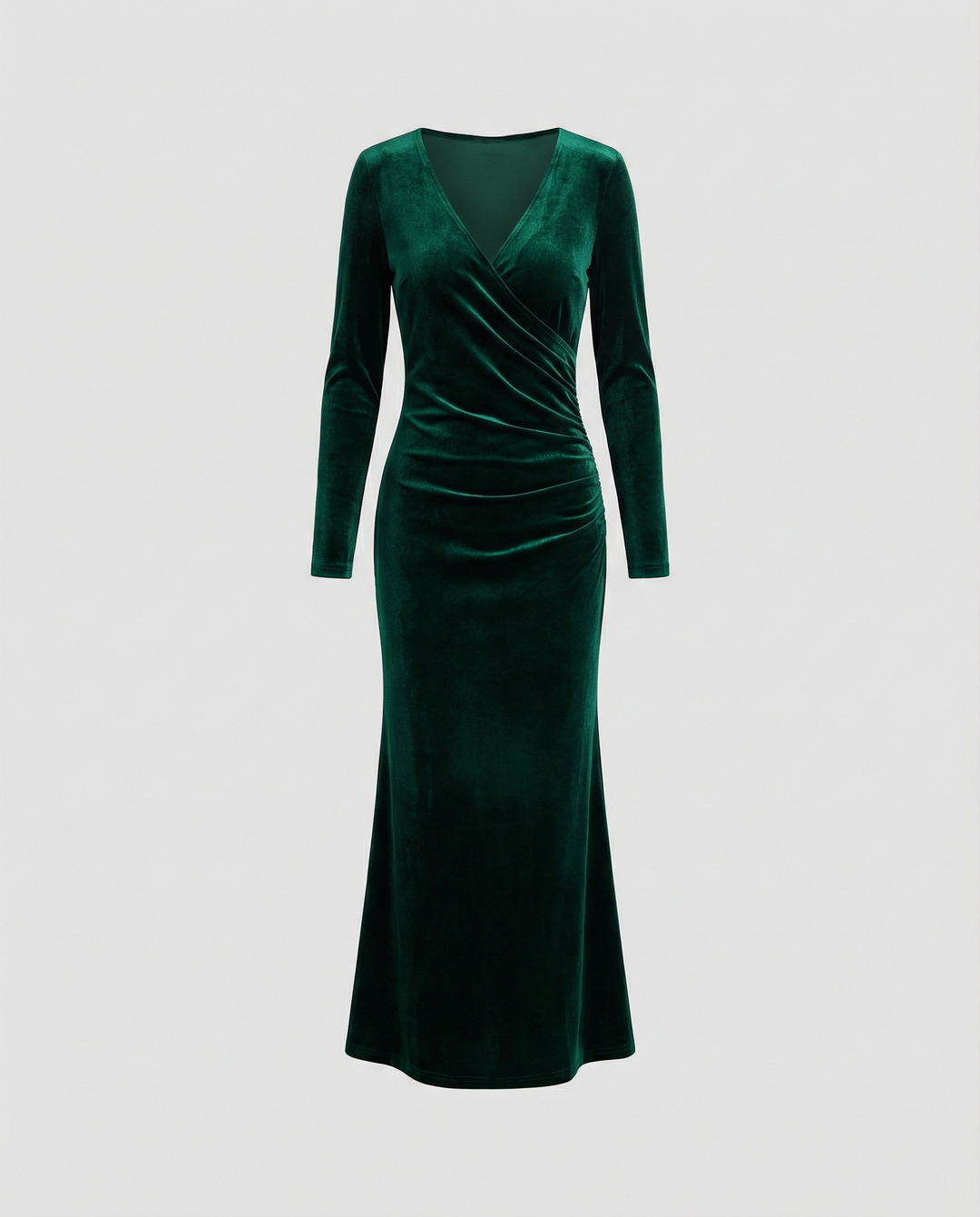 Michelle | Timeless Ruched Velvet Bodycon Midi Dress