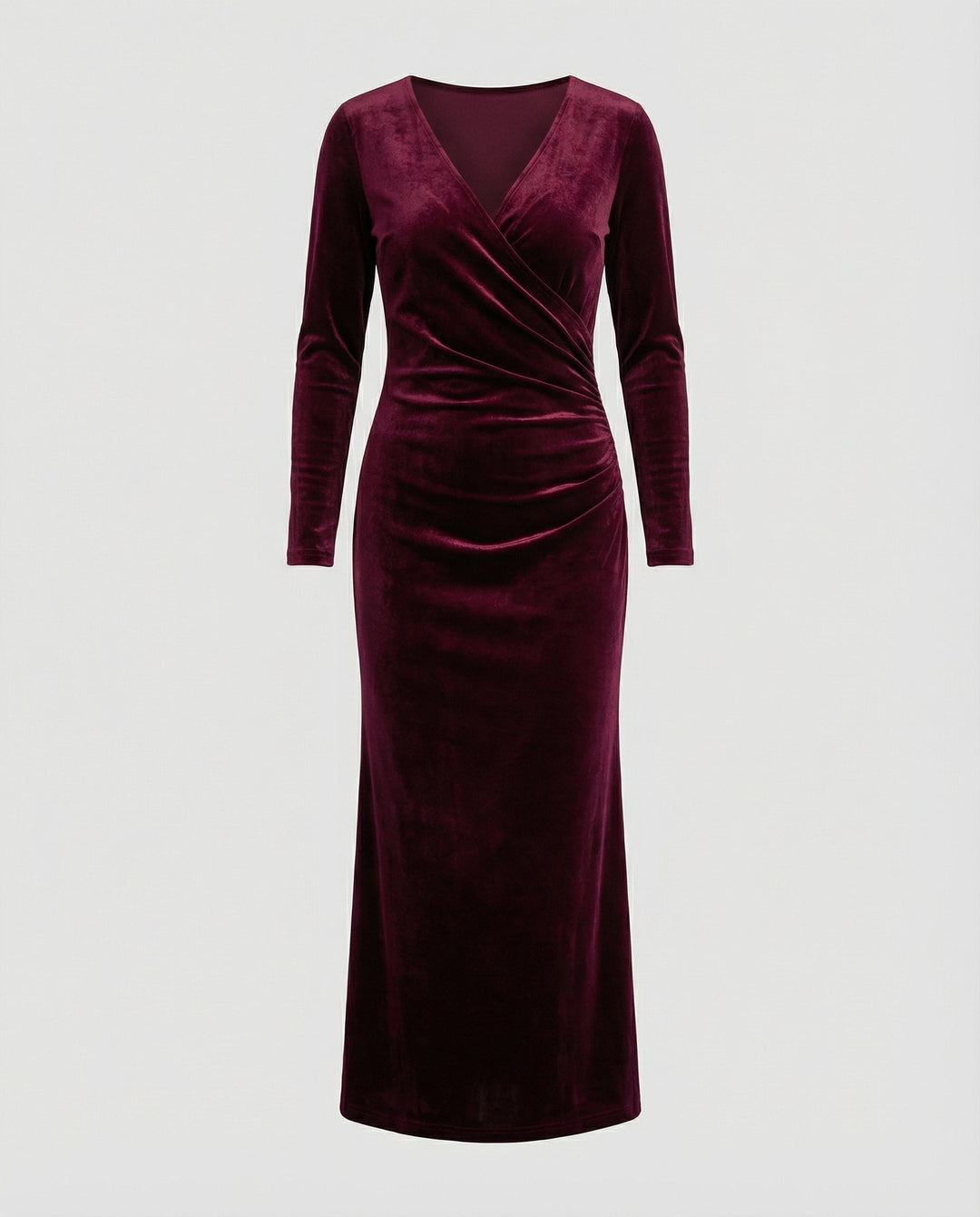 Michelle | Timeless Ruched Velvet Bodycon Midi Dress