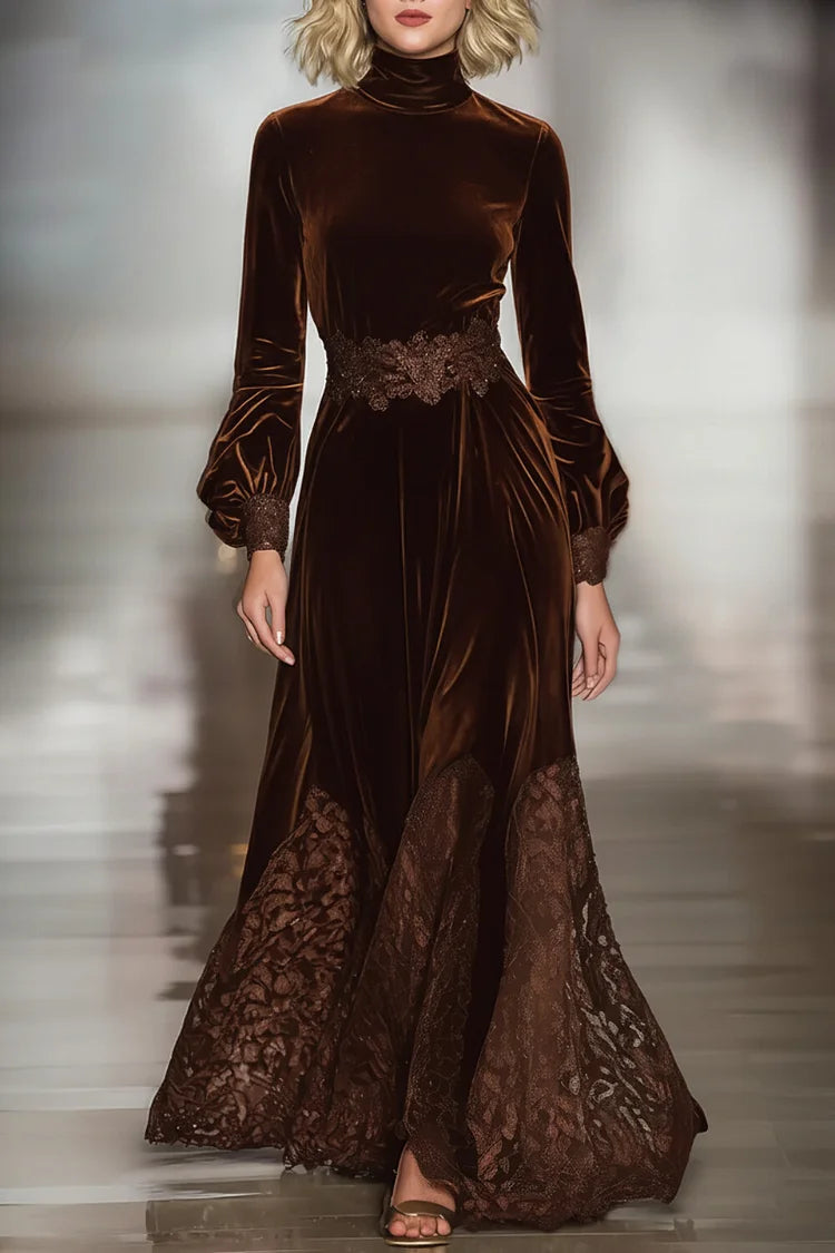 Natalie | Classic High Neck Long Sleeve Maxi Christmas Dress