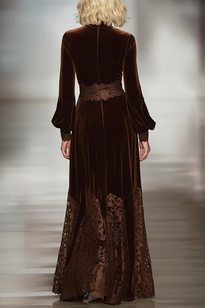 Natalie | Classic High Neck Long Sleeve Maxi Christmas Dress