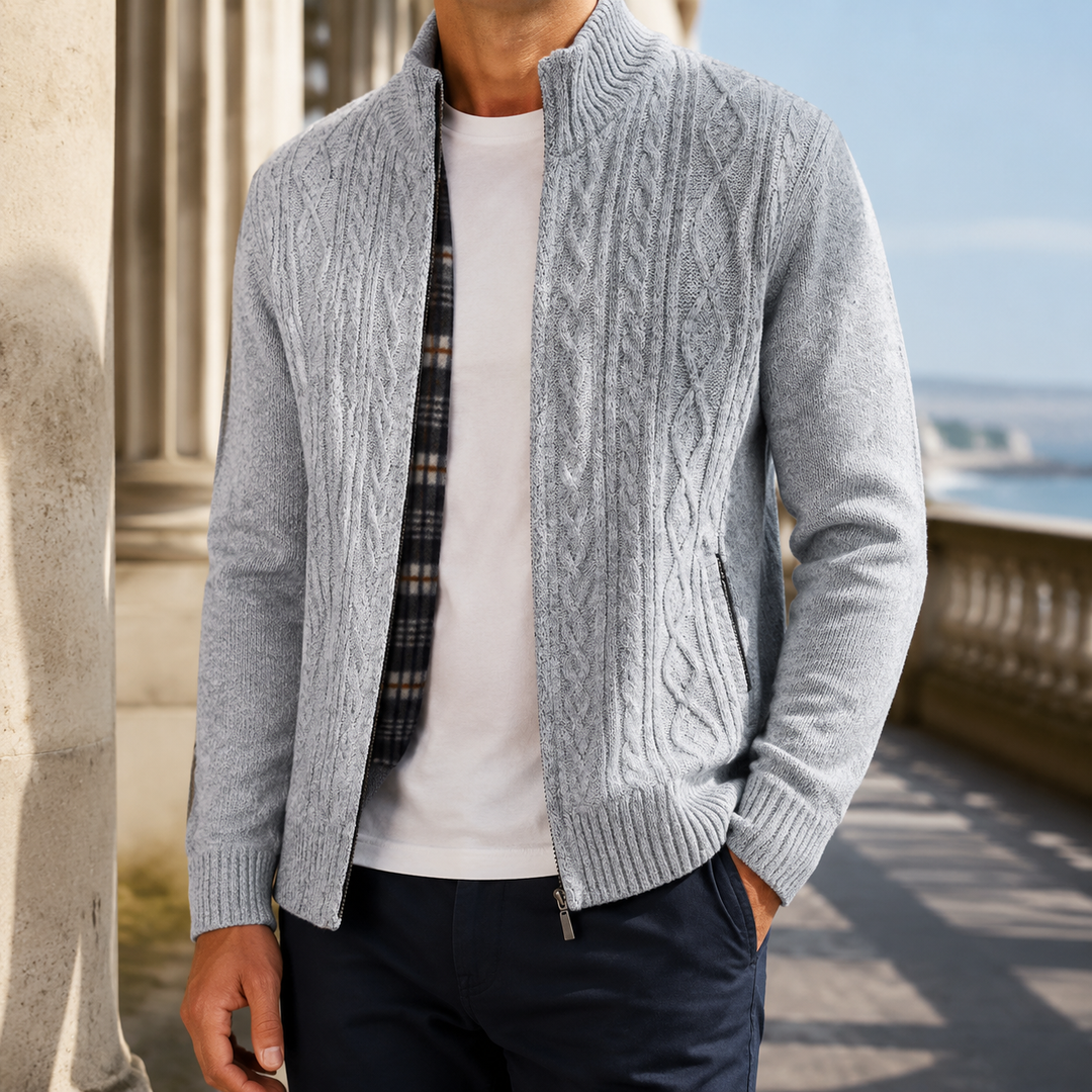 Nicholas | Cozy Full-Zip Chunky Cable Knit Sweater