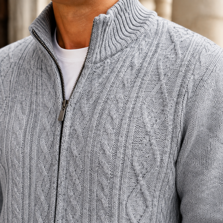 Nicholas | Cozy Full-Zip Chunky Cable Knit Sweater
