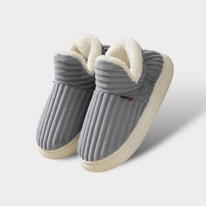 Nicole | Polished Ribbed Slip-On Slippers with Plush Lining