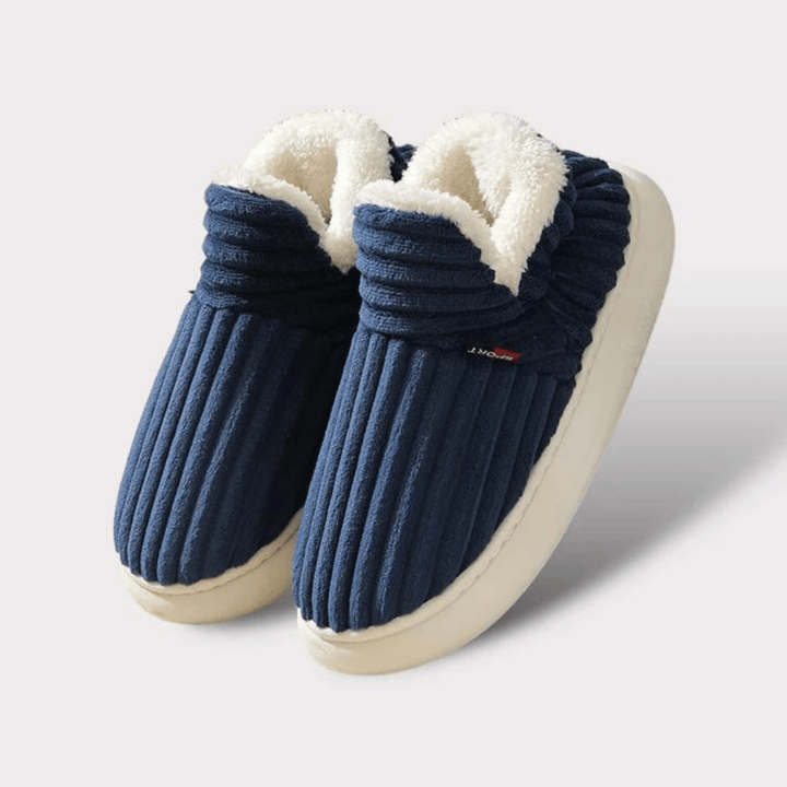 Nicole | Polished Ribbed Slip-On Slippers with Plush Lining