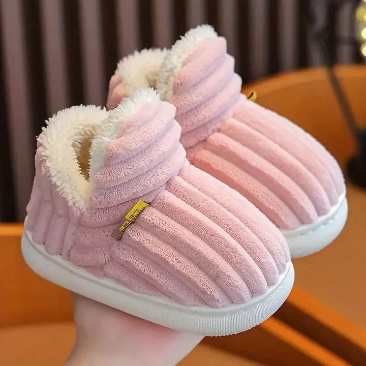 Nicole | Polished Ribbed Slip-On Slippers with Plush Lining
