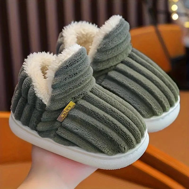 Nicole | Polished Ribbed Slip-On Slippers with Plush Lining