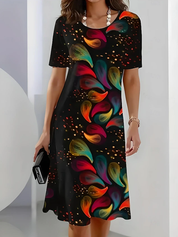 Olivia | Cozy Tie-Dye Holiday Midi Dress