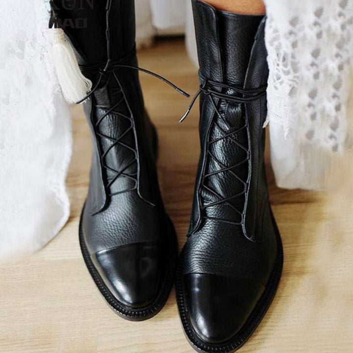 Pamela | Chic Lace-Up Combat Boots for Women Ankle Boots