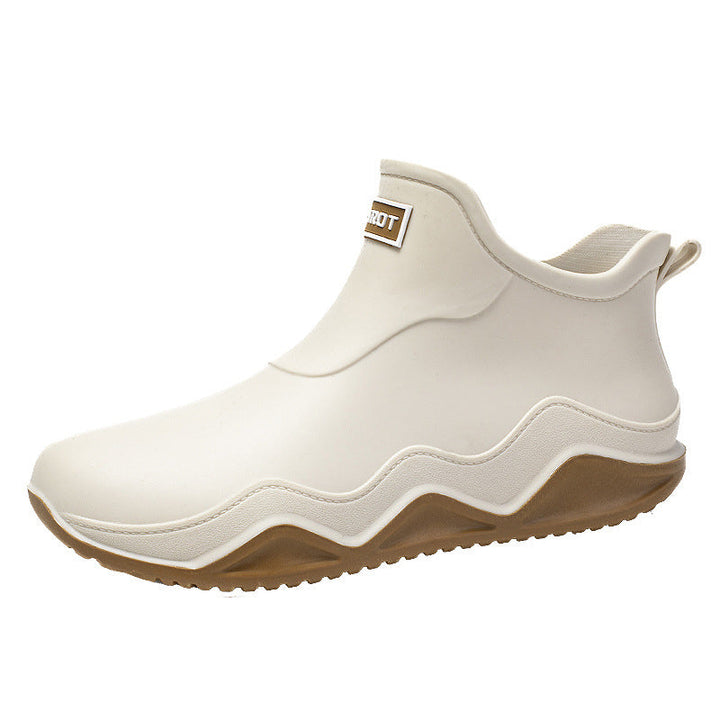 Pamela | Relaxed Slip-On Ankle Rain Boots with Knit Collar