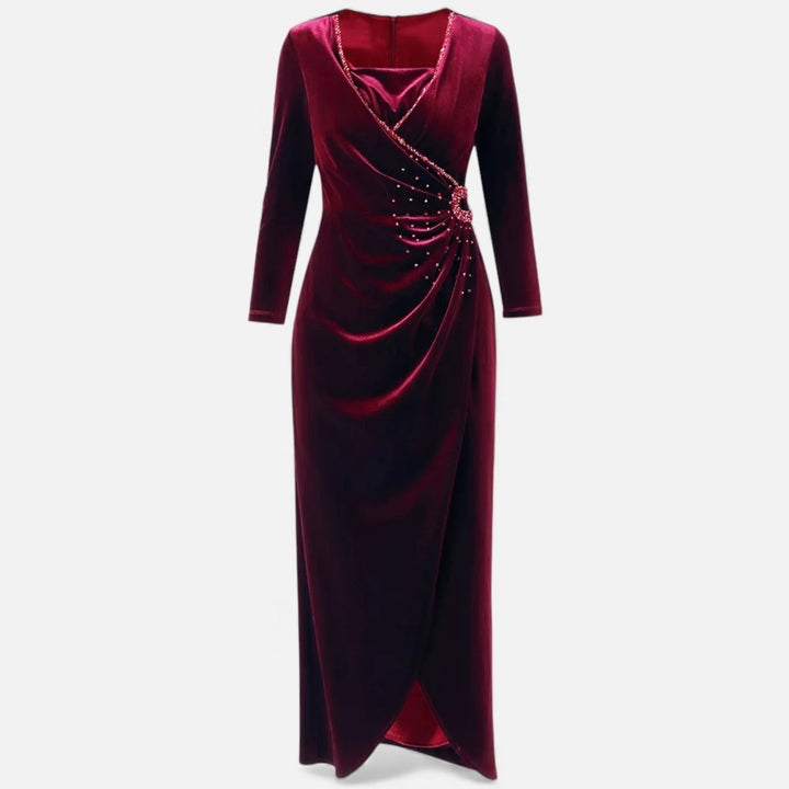 Patricia | Classic Long Sleeve Wrap Maxi Christmas Dress