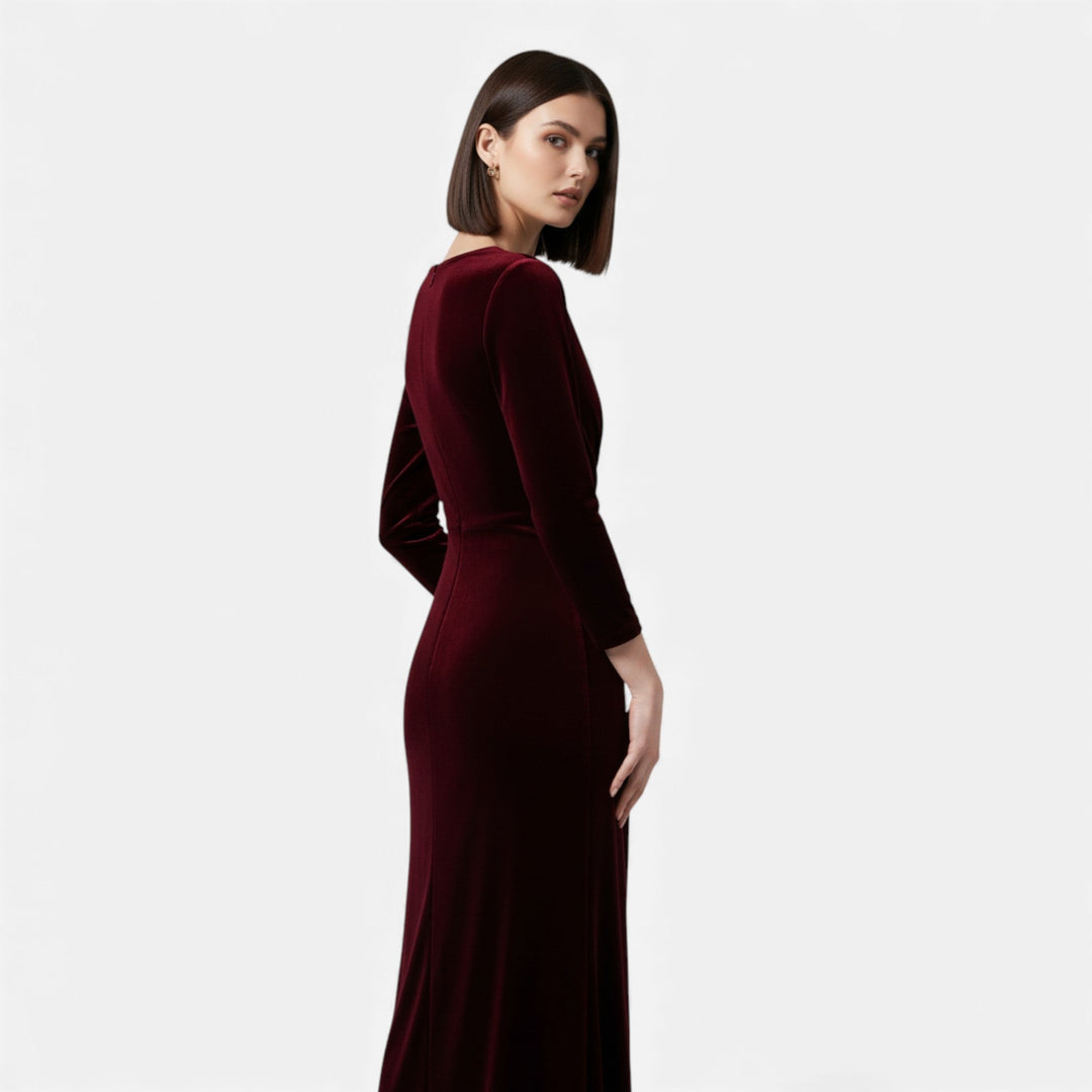 Patricia | Classic Long Sleeve Wrap Maxi Christmas Dress
