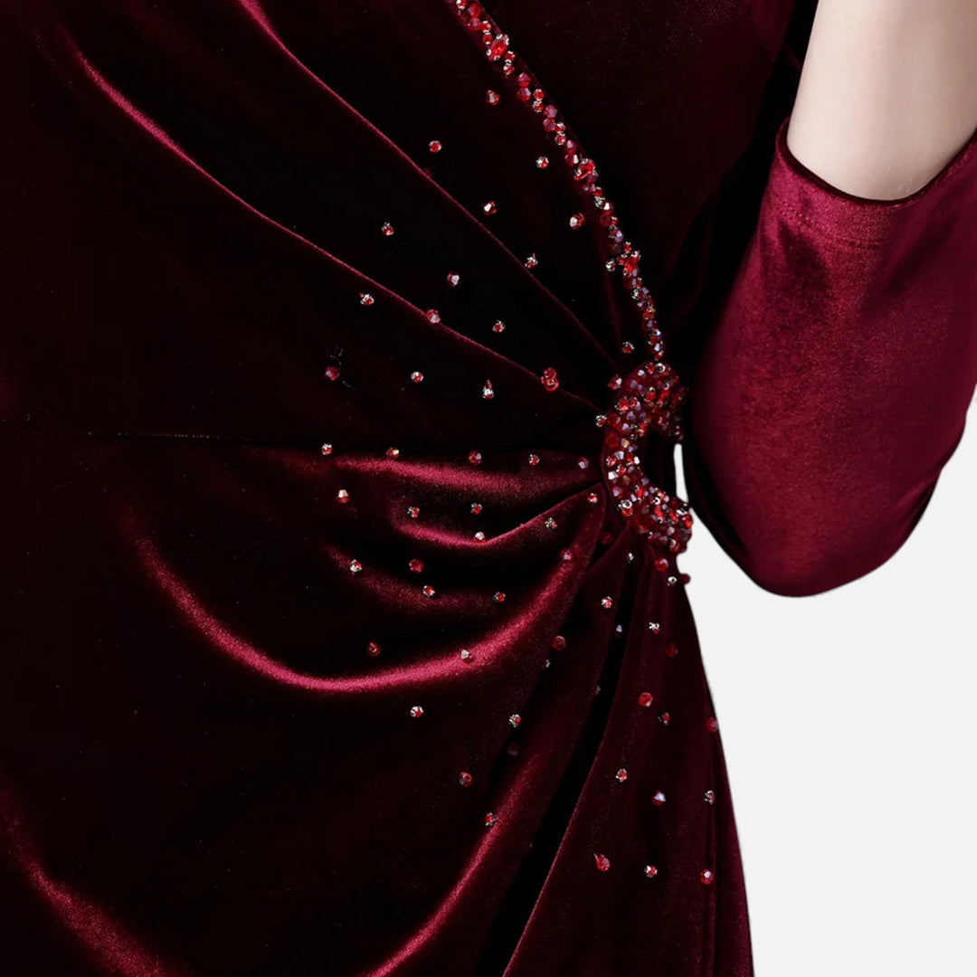 Patricia | Classic Long Sleeve Wrap Maxi Christmas Dress