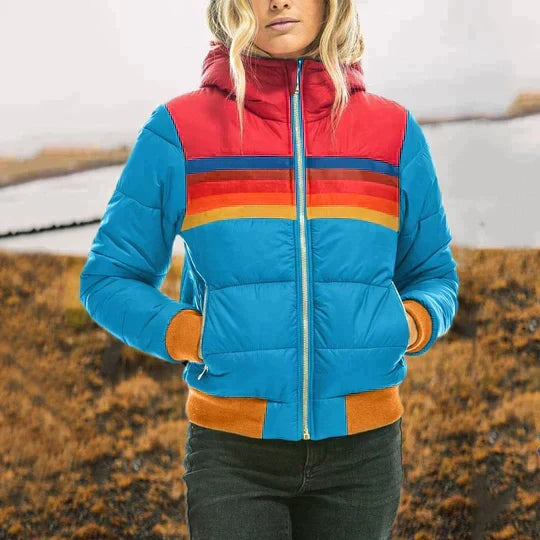 Patricia | Graceful Retro Color Block Puffer Jacket