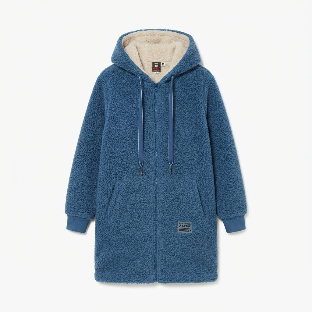 Patricia | Hooded Longline Zip-Up Sherpa Jacket Women