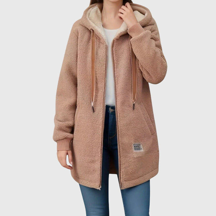 Patricia | Hooded Longline Zip-Up Sherpa Jacket Women