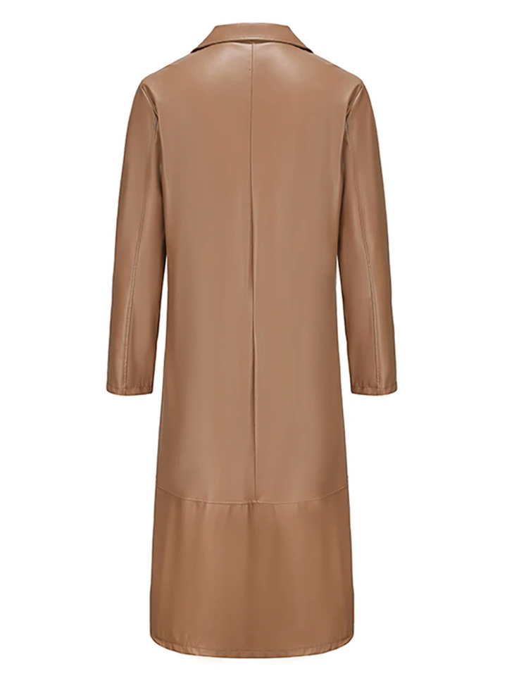 Patrick | Graceful Full-Length Notch Lapel Leather Jacket Trench Coat
