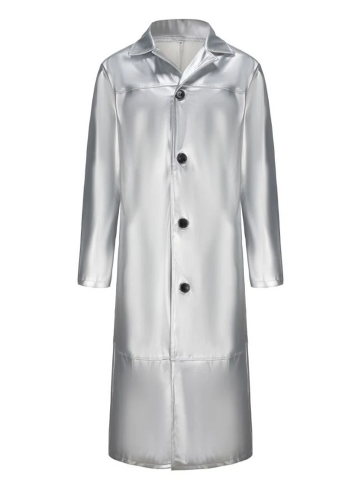 Patrick | Graceful Full-Length Notch Lapel Leather Jacket Trench Coat
