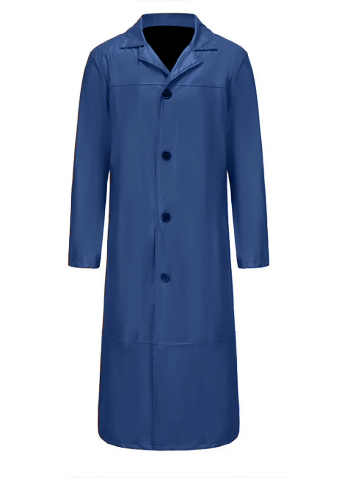 Patrick | Graceful Full-Length Notch Lapel Leather Jacket Trench Coat