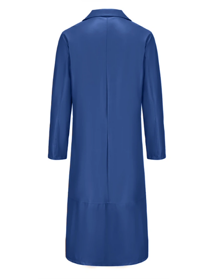 Patrick | Graceful Full-Length Notch Lapel Leather Jacket Trench Coat