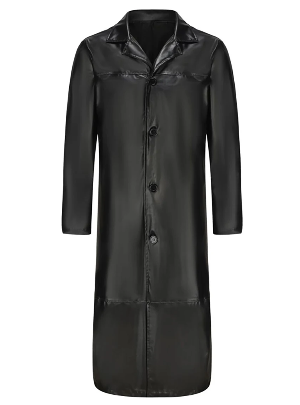 Patrick | Graceful Full-Length Notch Lapel Leather Jacket Trench Coat